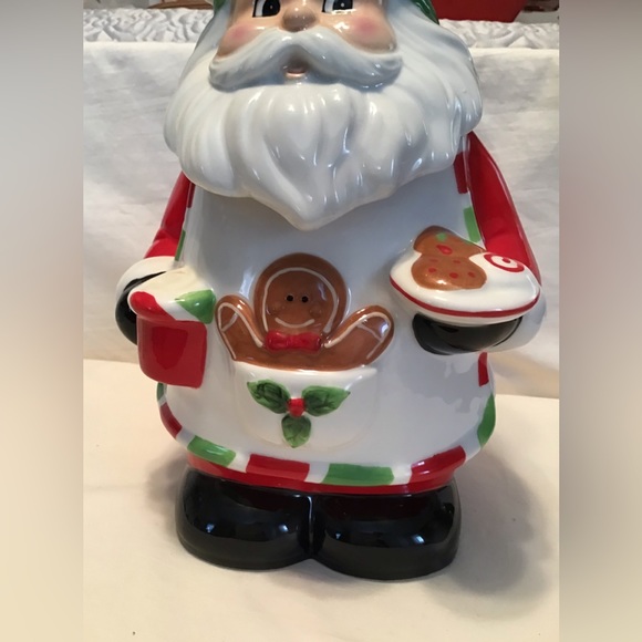 Sleigh Bell Bistro Cookie Jar Santa Claus chef holding cookies.. LNC - Picture 2 of 7